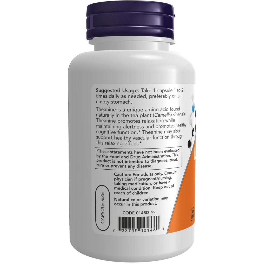Now Foods L-Theanine Double Strength 200 mg 120 Vcaps - 0148