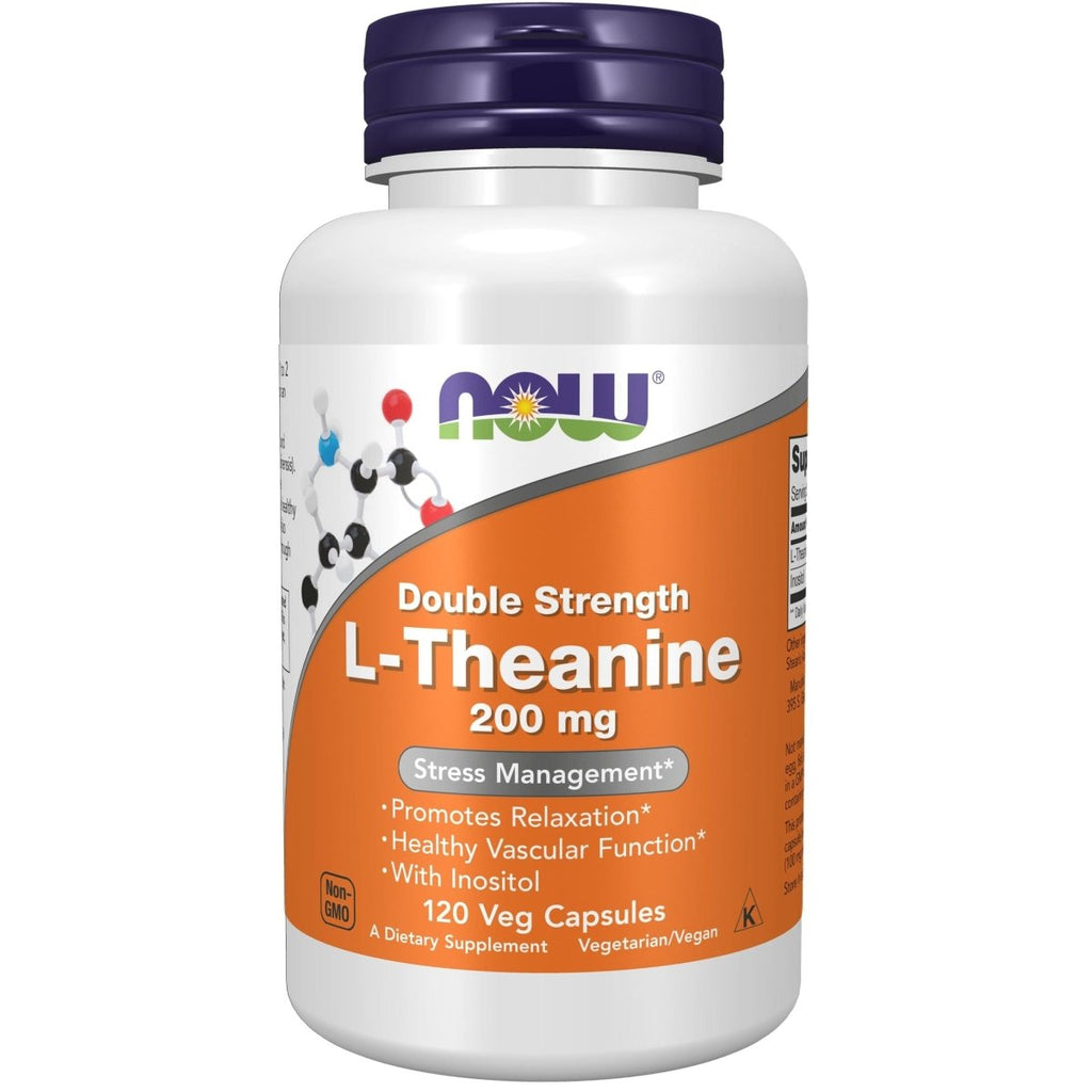 Now Foods L-Theanine Double Strength 200 mg 120 Vcaps - 0148