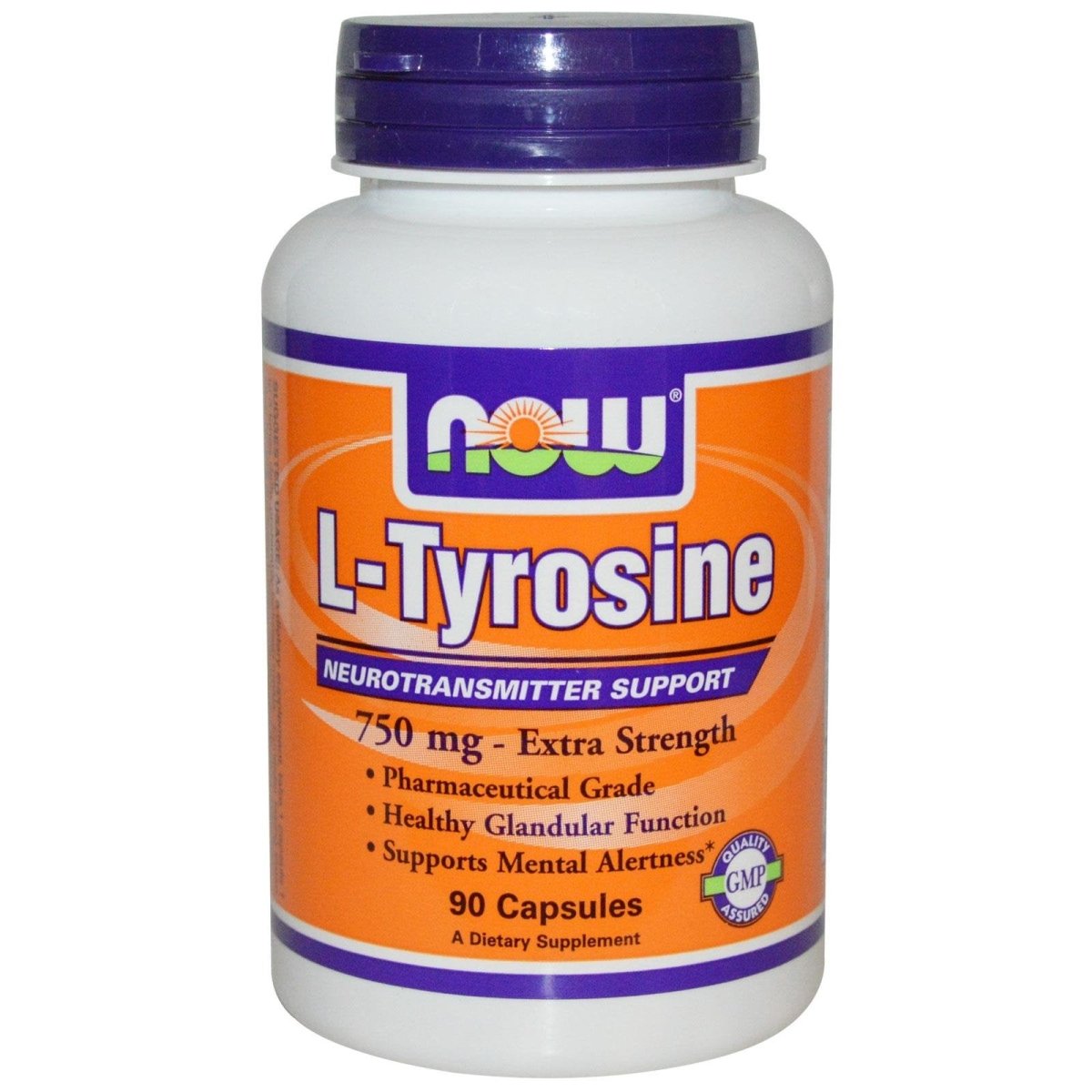 Now Foods L-Tyrosine 750 mg Extra Strength 90 Vcaps - 0165