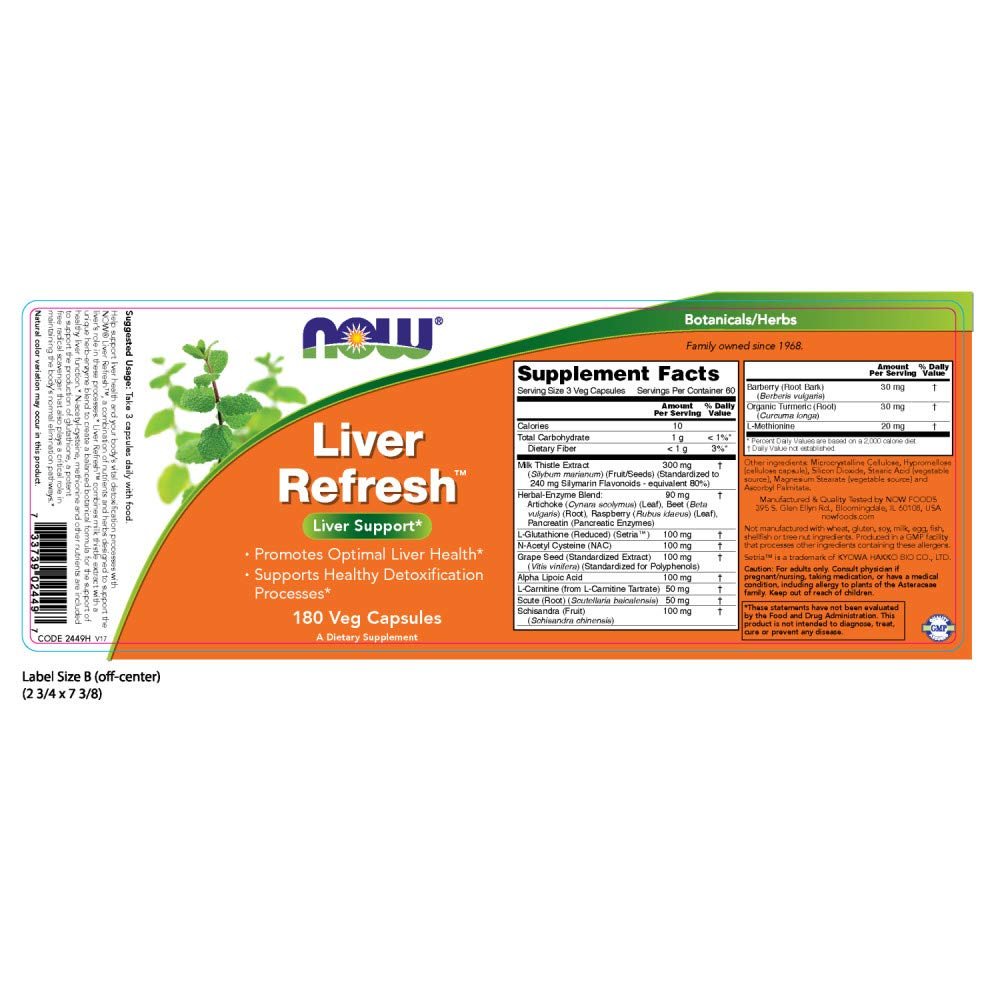 Now Foods Liver Refresh 180 Vcaps - 2449