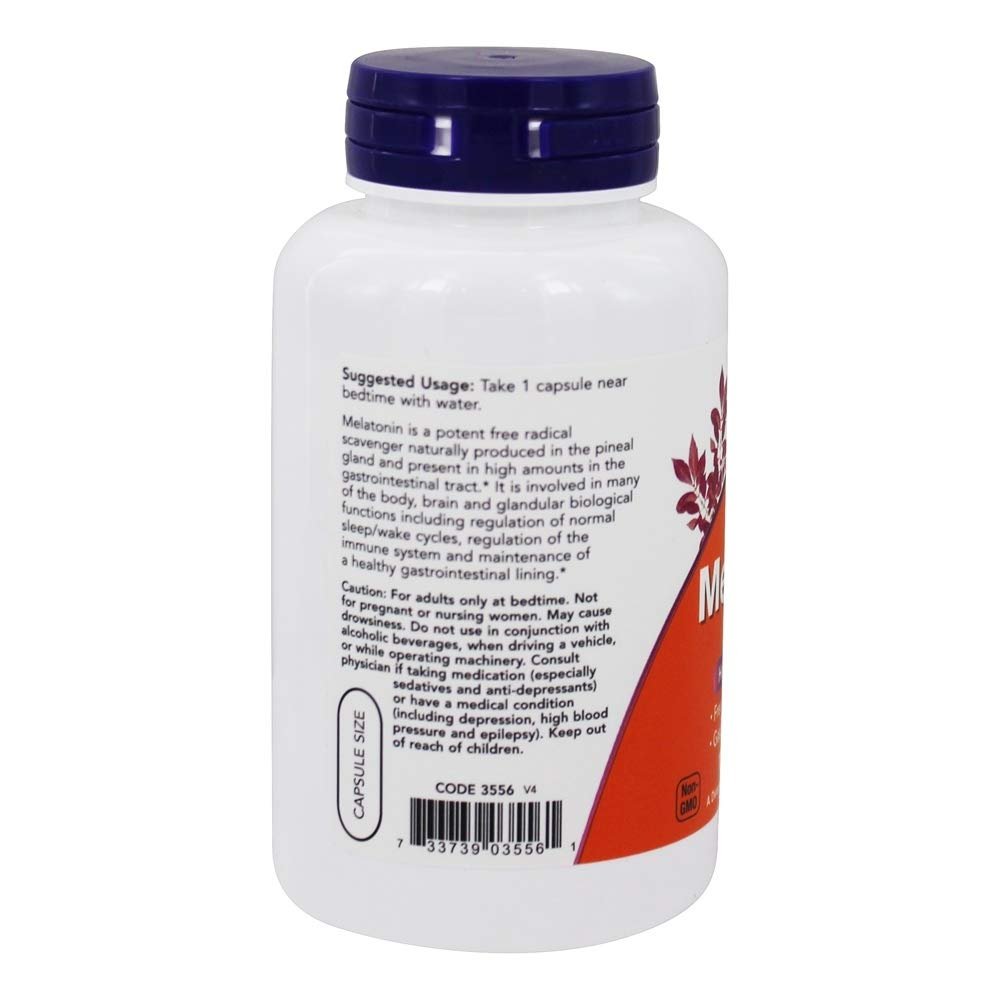 Now Foods Melatonin 5 mg 180 Vcaps - 3556