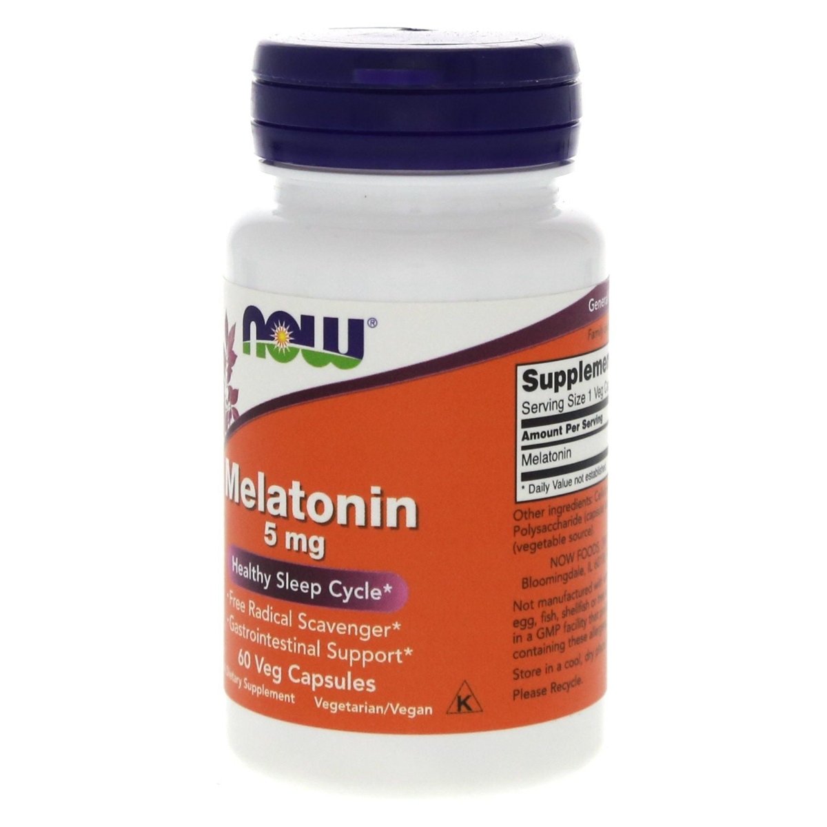 Now Foods Melatonin 5 mg 60 Vcaps - 3555
