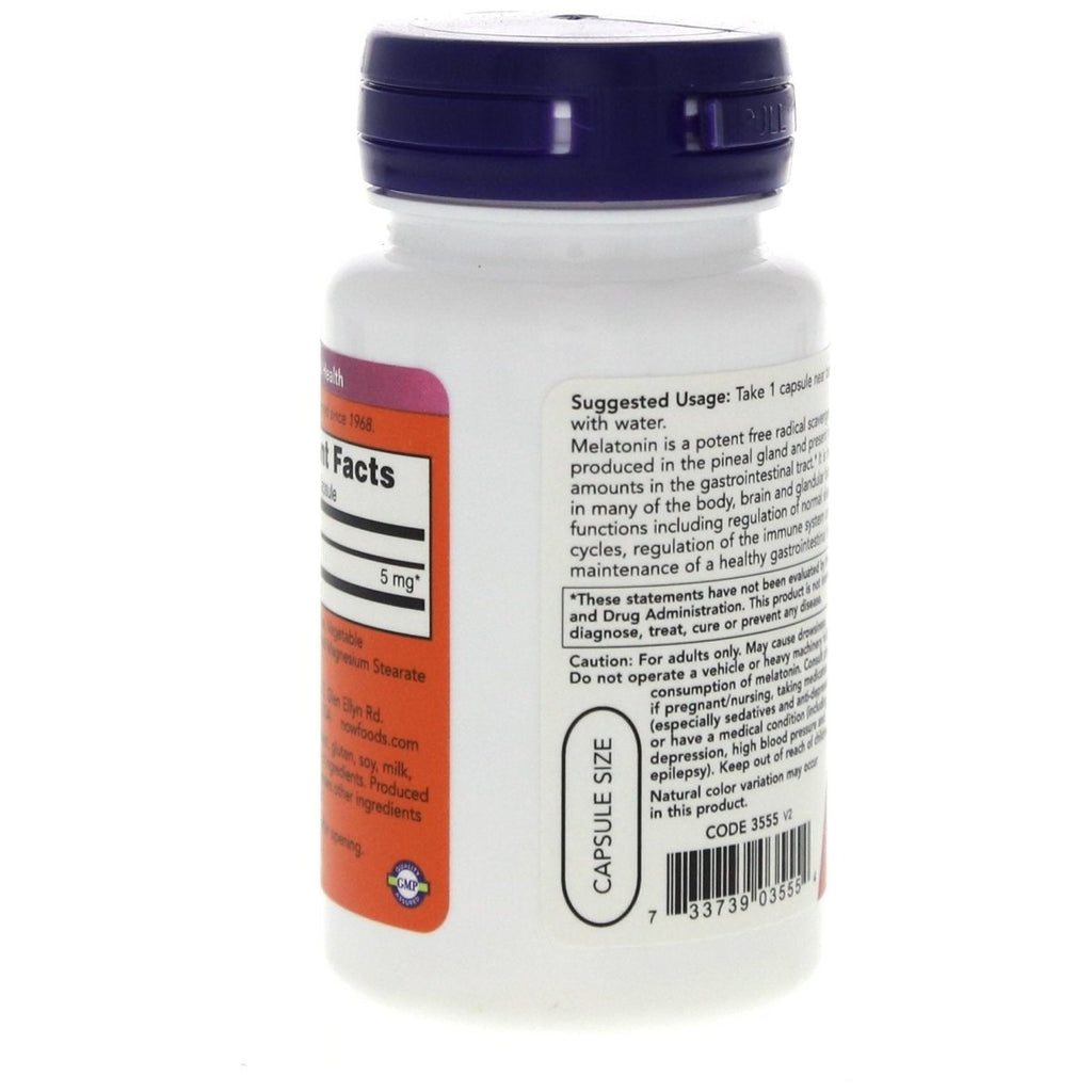 Now Foods Melatonin 5 mg 60 Vcaps - 3555