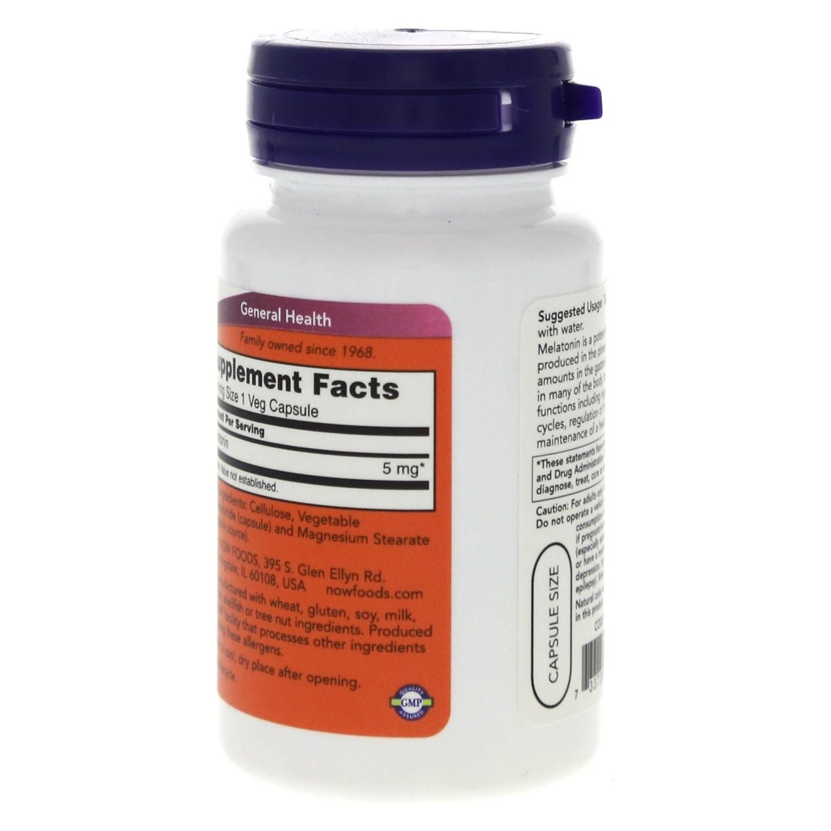 Now Foods Melatonin 5 mg 60 Vcaps - 3555