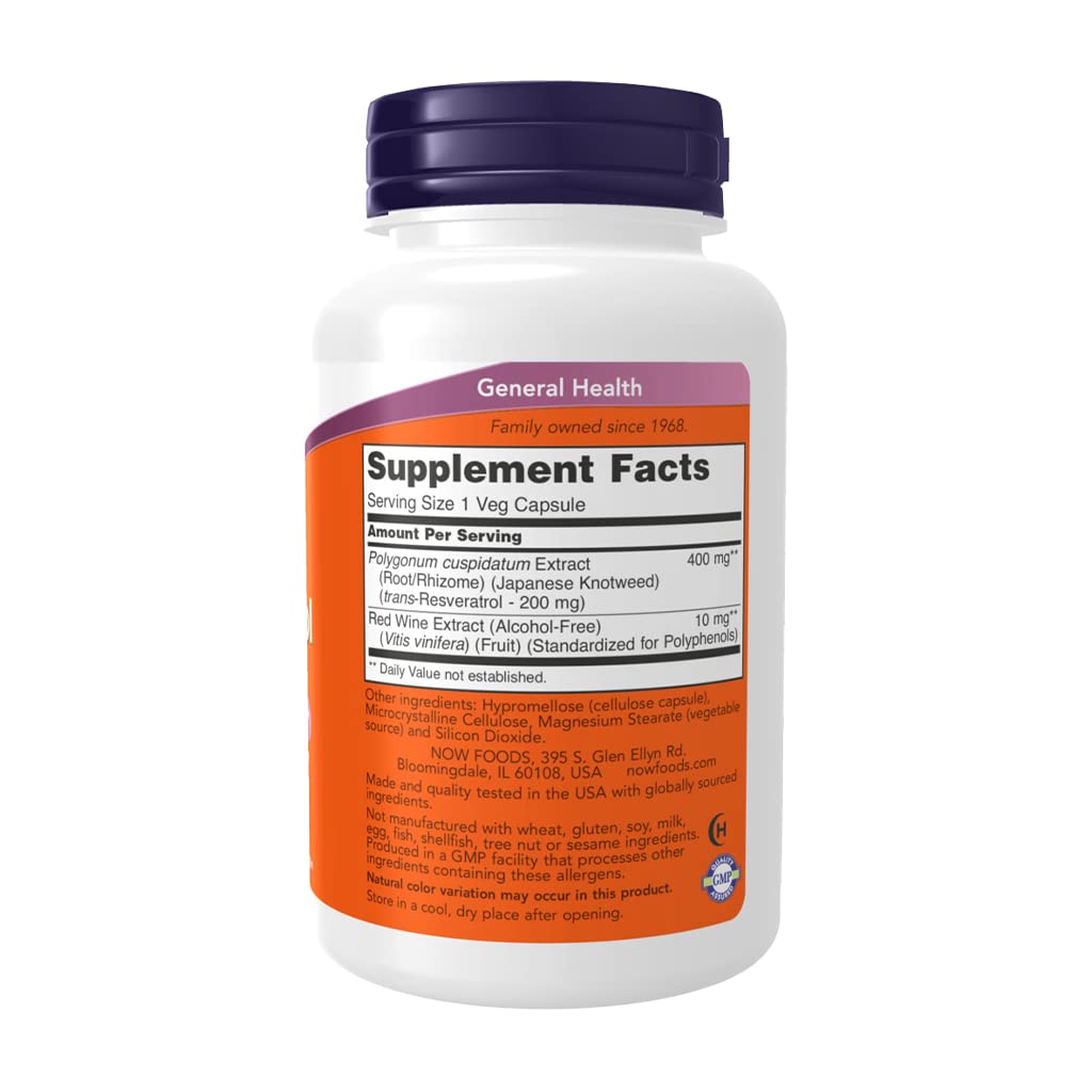 Now Foods Natural Resveratrol 200 mg 60 Vcaps - 3353