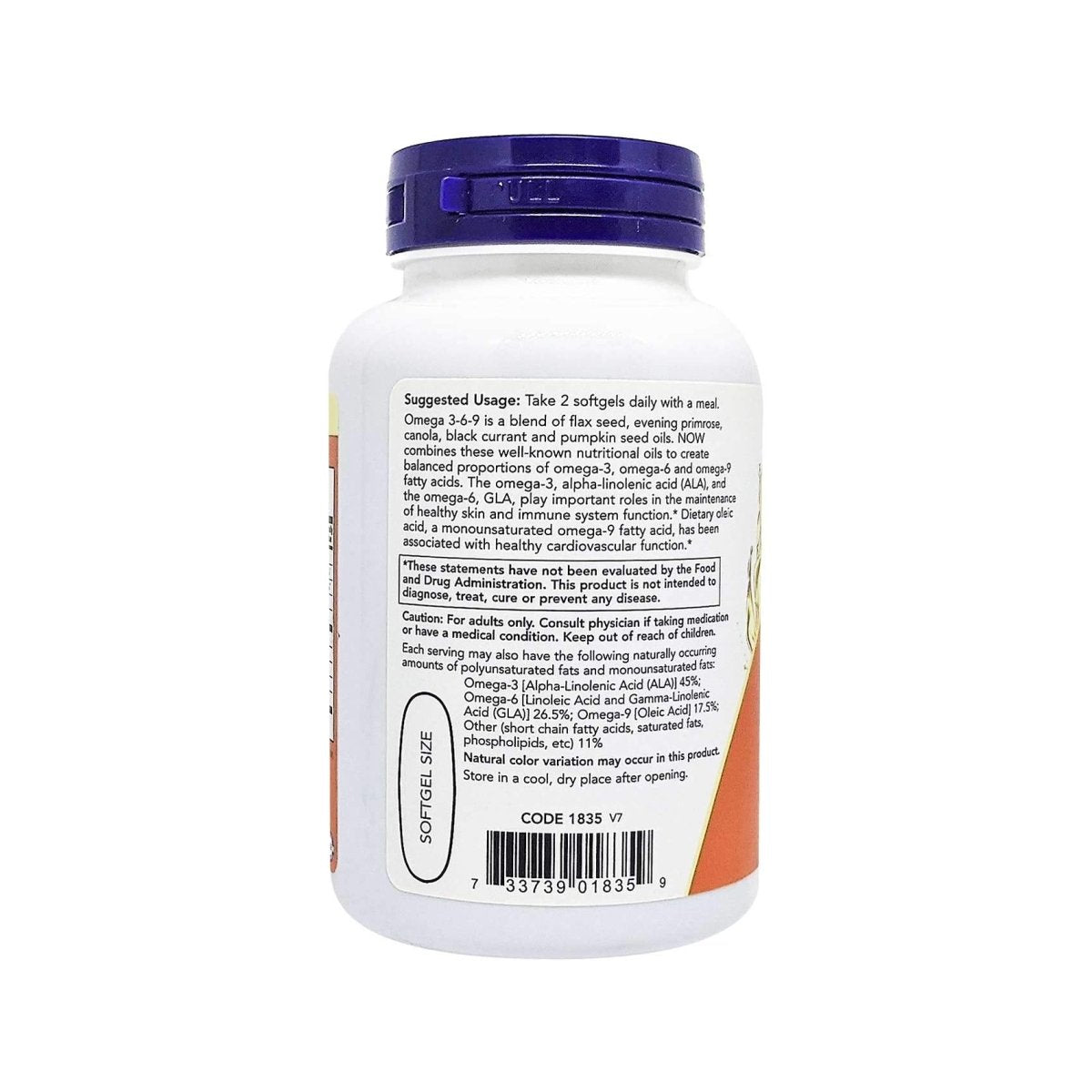 Now Foods Omega 3-6-9 1000 mg 100 Softgels - 1835