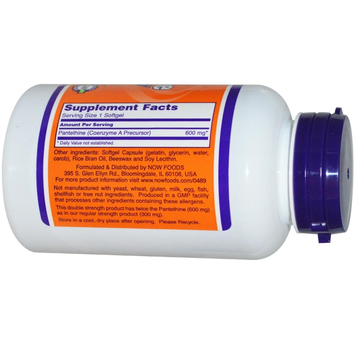 Now Foods Pantethine 600 mg 60 Softgels - 0489