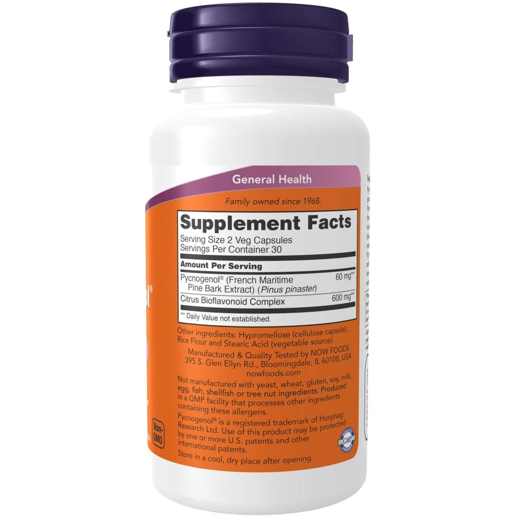 Now Foods Pycnogenol 30mg 60 Vcaps - 3264
