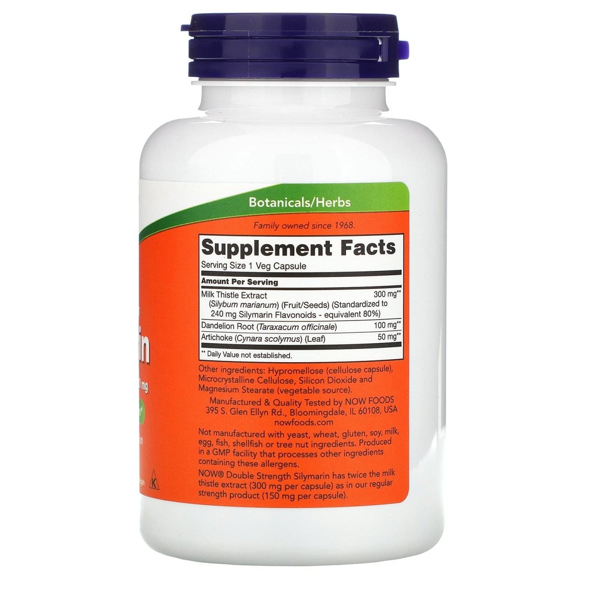 Now Foods Silymarin Double Strength 300 mg 200 Vcaps - 4753