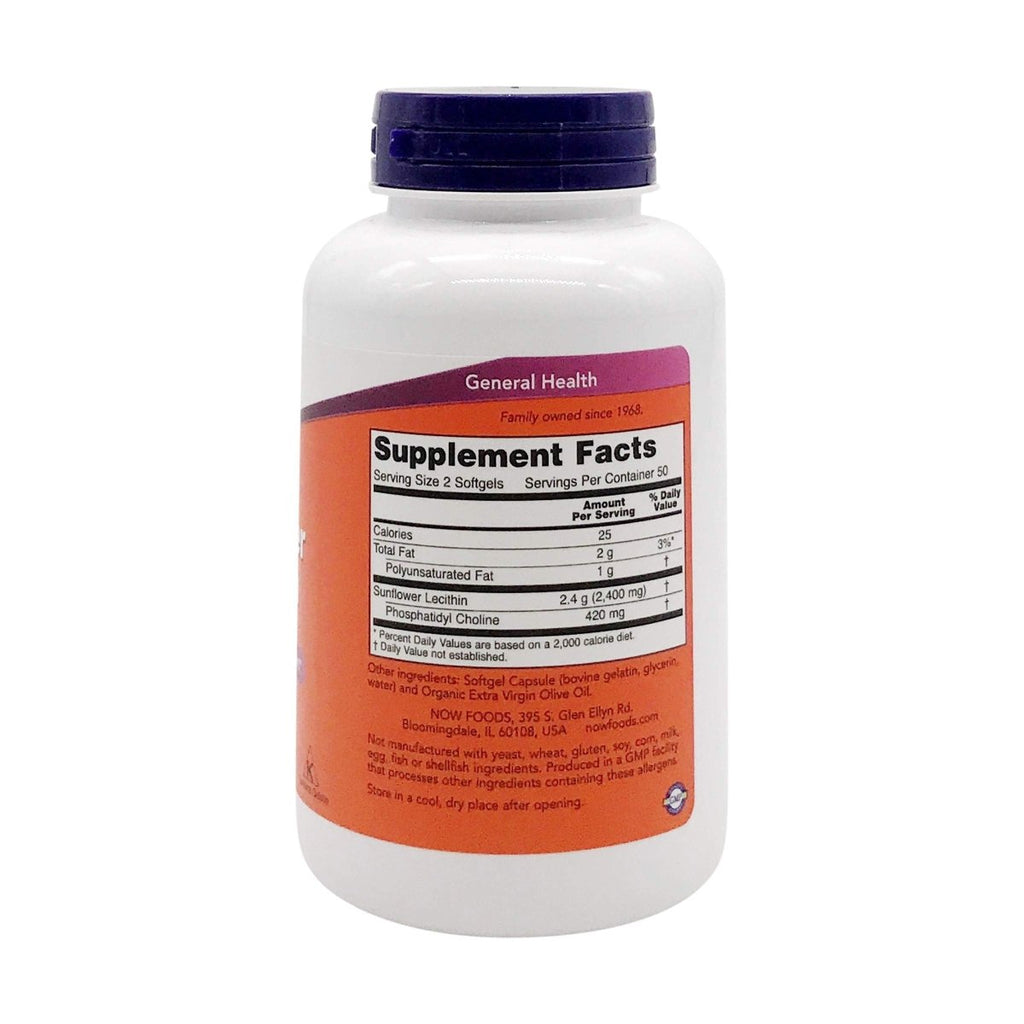 Now Foods Sunflower Lecithin 1200 mg Soy-Free 100 Sofgels - 2311