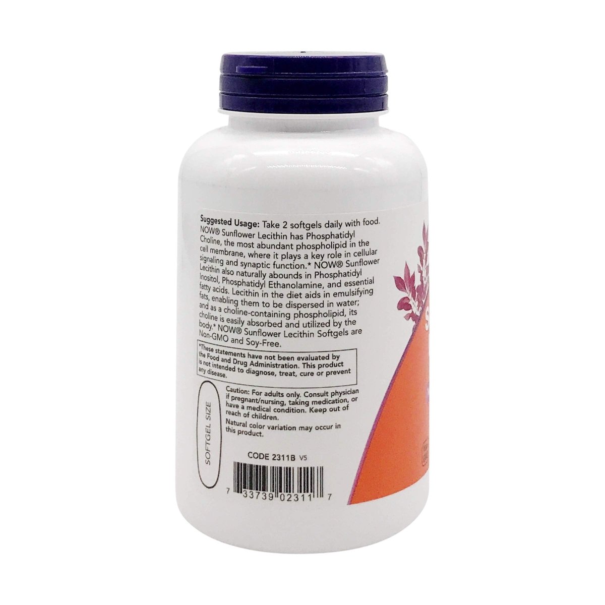Now Foods Sunflower Lecithin 1200 mg Soy-Free 100 Sofgels - 2311