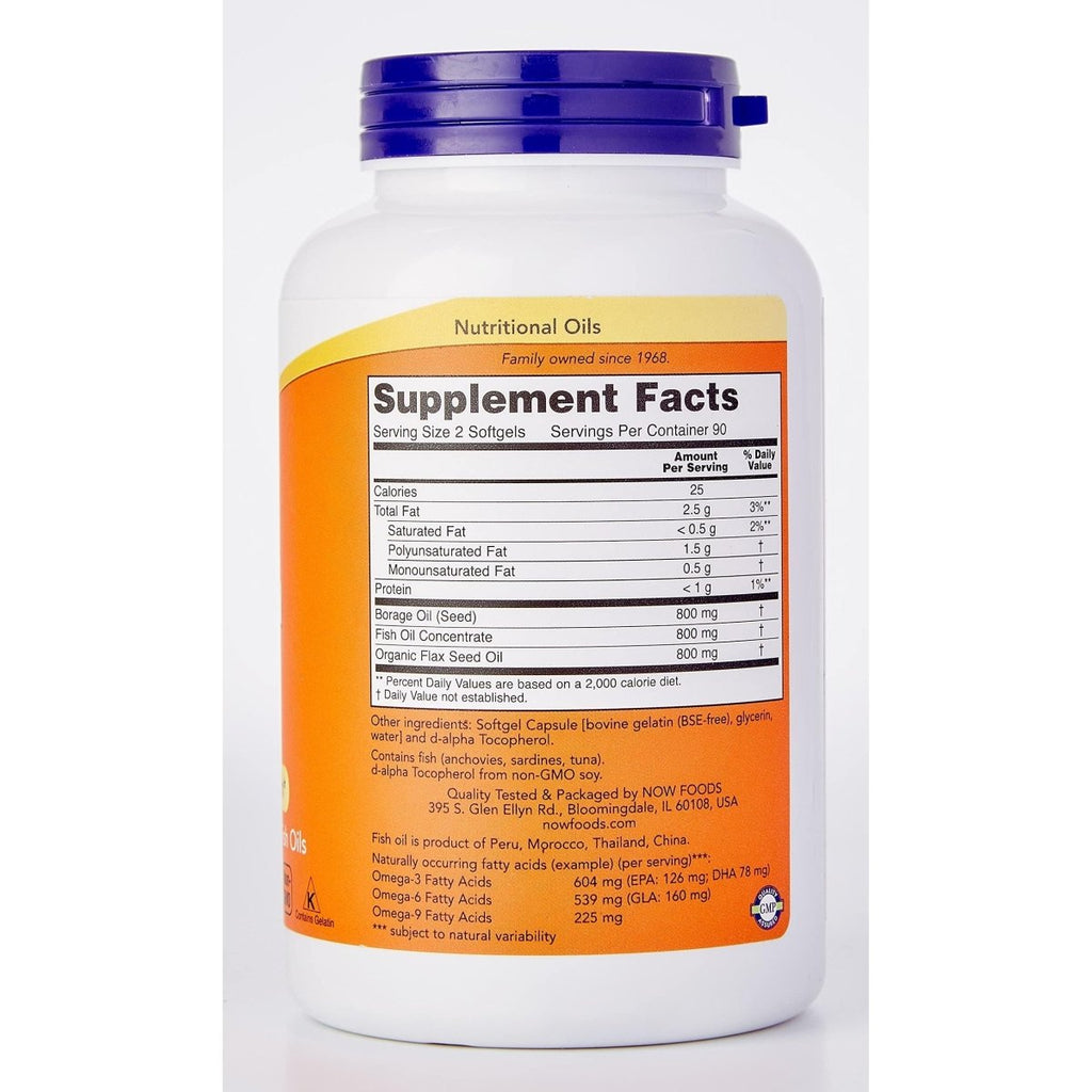 Now Foods Super Omega 3-6-9 1200 mg 180 Softgels - 1841