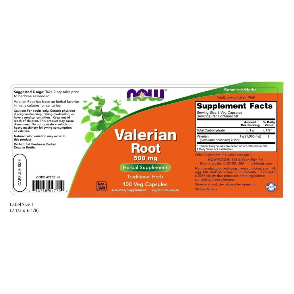 Now Foods Valerian Root 500 mg 100 Vcaps - 4770