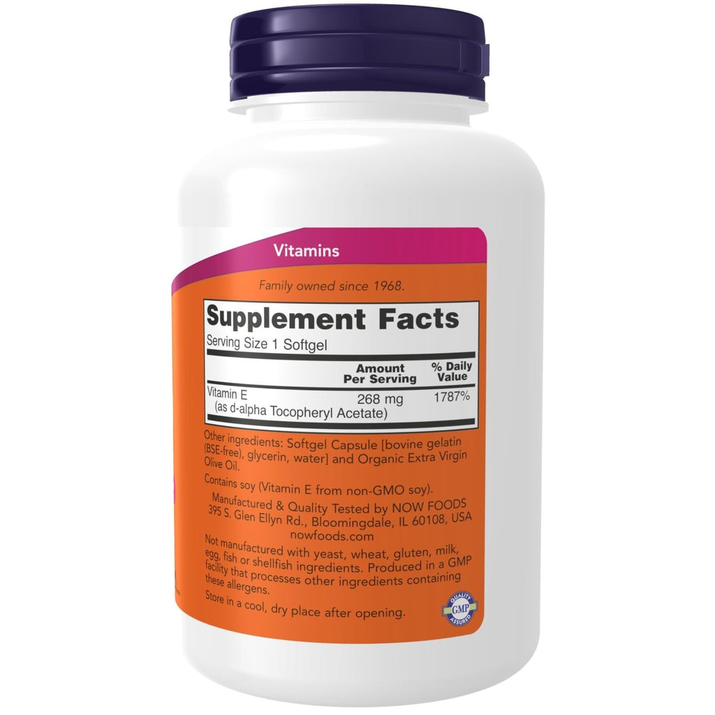 Now Foods Vitamin E-400 D-Alpha Tocopheryl 250 Softgels - 0839