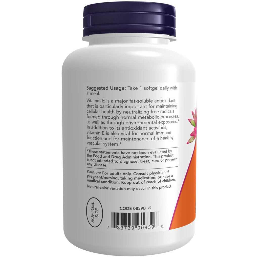 Now Foods Vitamin E-400 D-Alpha Tocopheryl 250 Softgels - 0839
