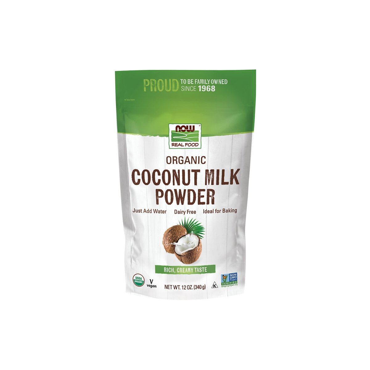 Now Real Food Coconut Milk Organic Powder 12 Oz - 5835