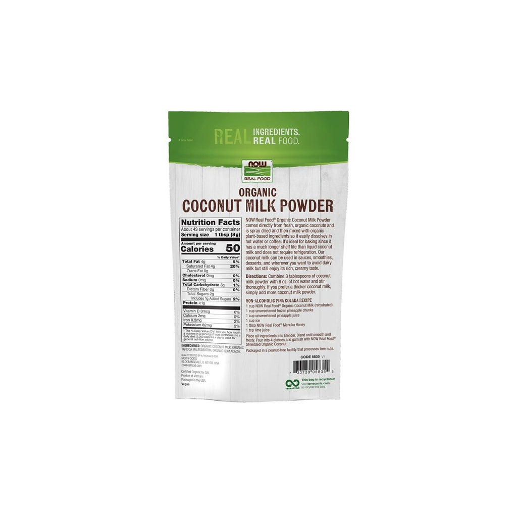 Now Real Food Coconut Milk Organic Powder 12 Oz - 5835