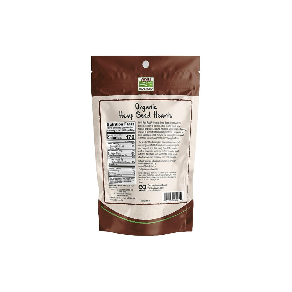 Now Real Food Hemp Seed Hearts Organic 8oz - 6281
