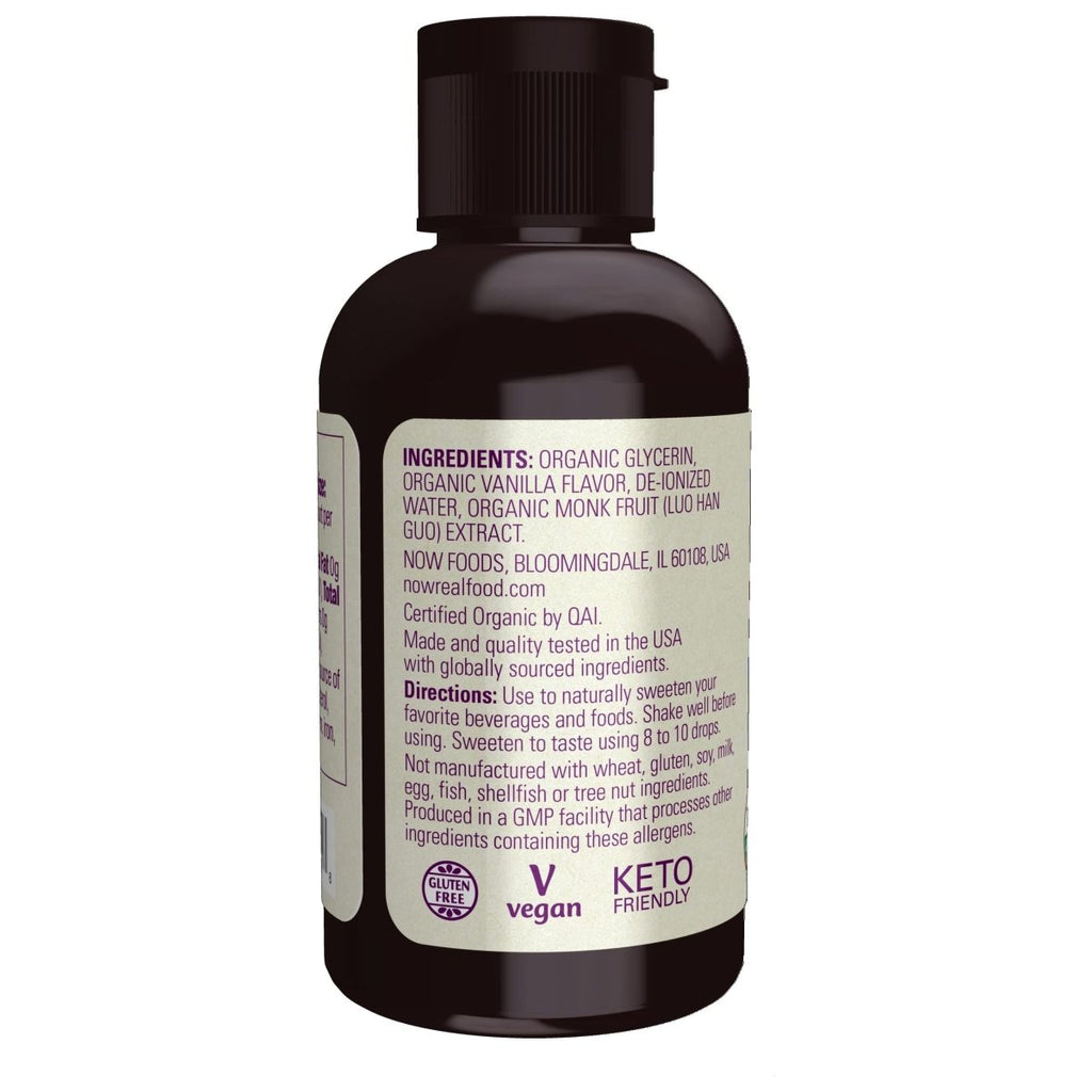 Now Real Food Organic Vanilla Monk Fruit 1.8 Oz - 7111