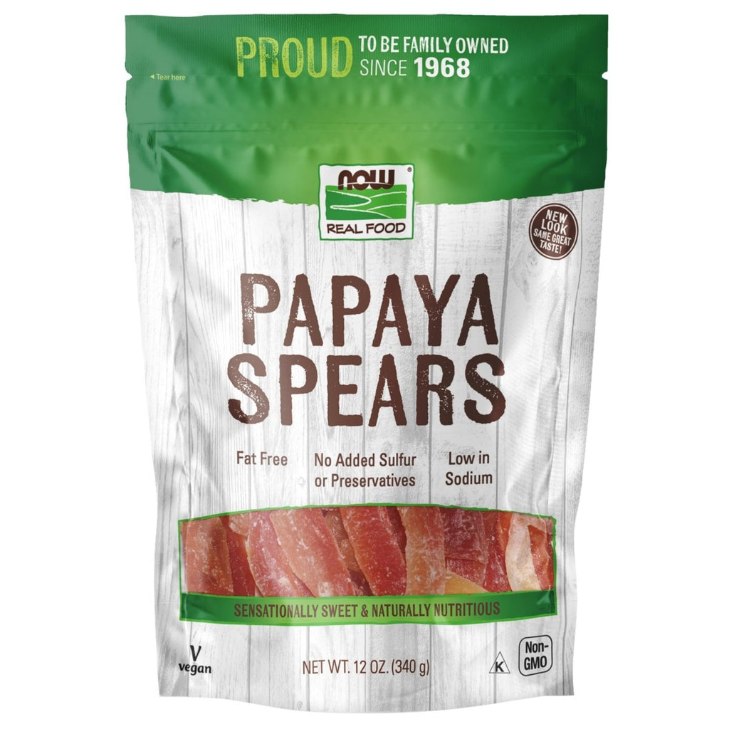 Now Real Food Papaya Spears 12oz - 5720