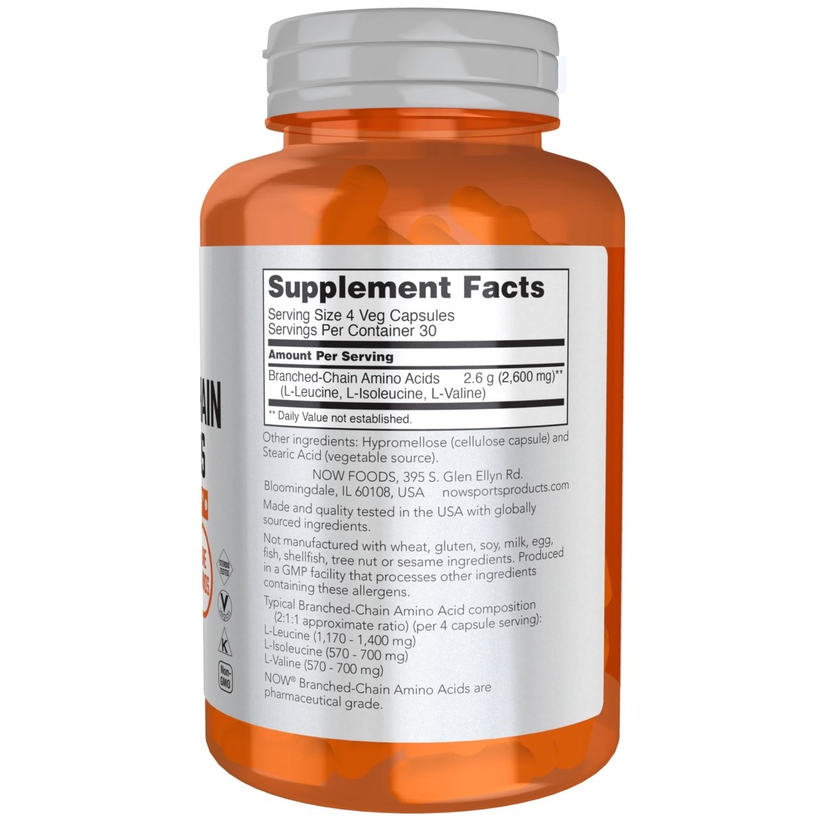 Now Sports Branched Chain Amino Acids 120 Vcaps - 0053