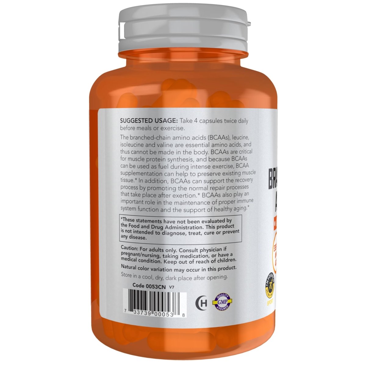 Now Sports Branched Chain Amino Acids 120 Vcaps - 0053
