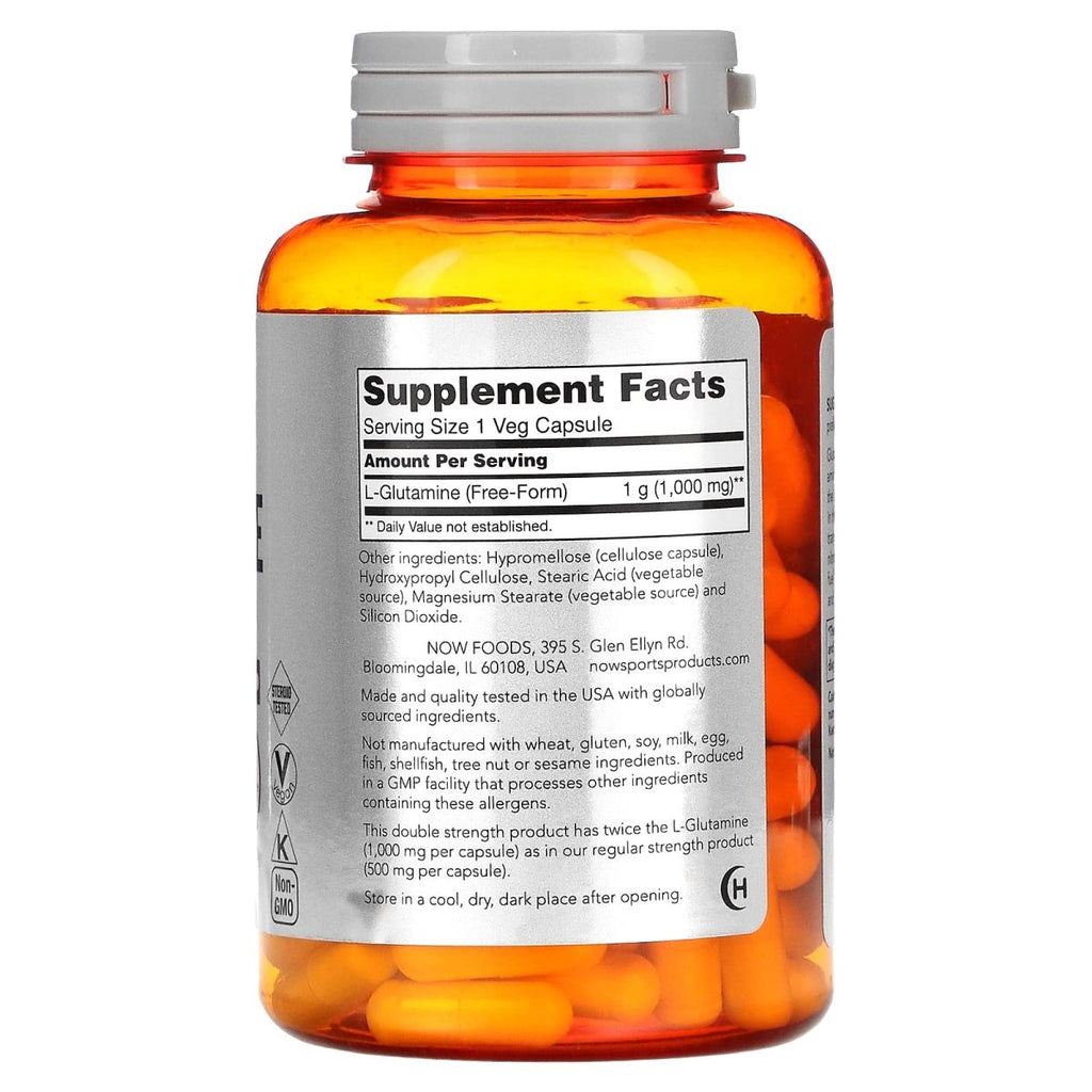Now Sports L-Glutamine Double Strength 1000 mg 120 Vcaps - 0094