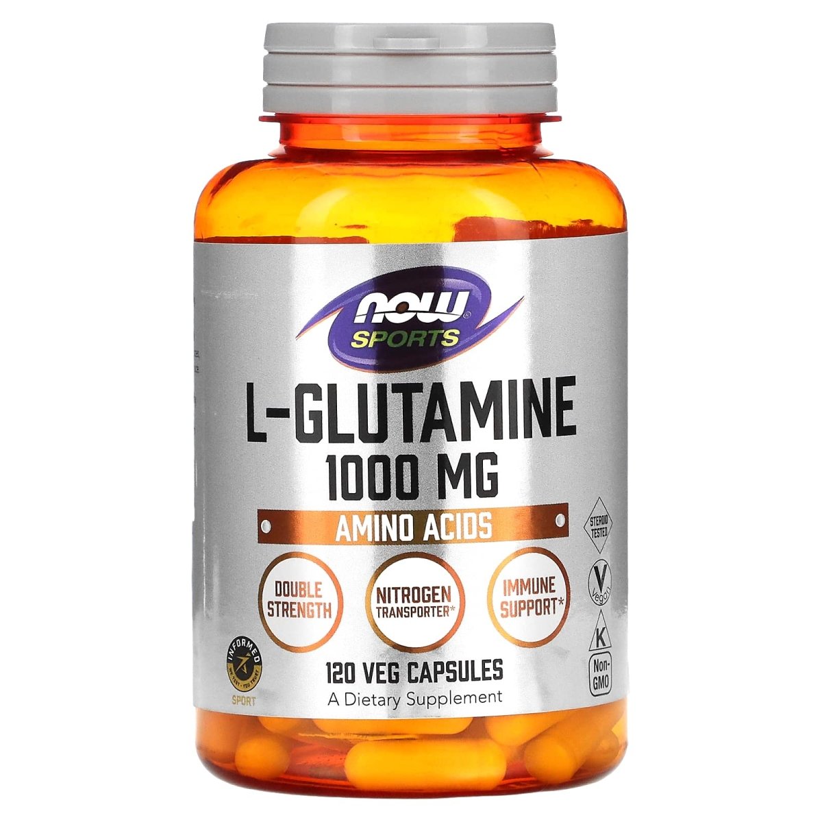 Now Sports L-Glutamine Double Strength 1000 mg 120 Vcaps - 0094