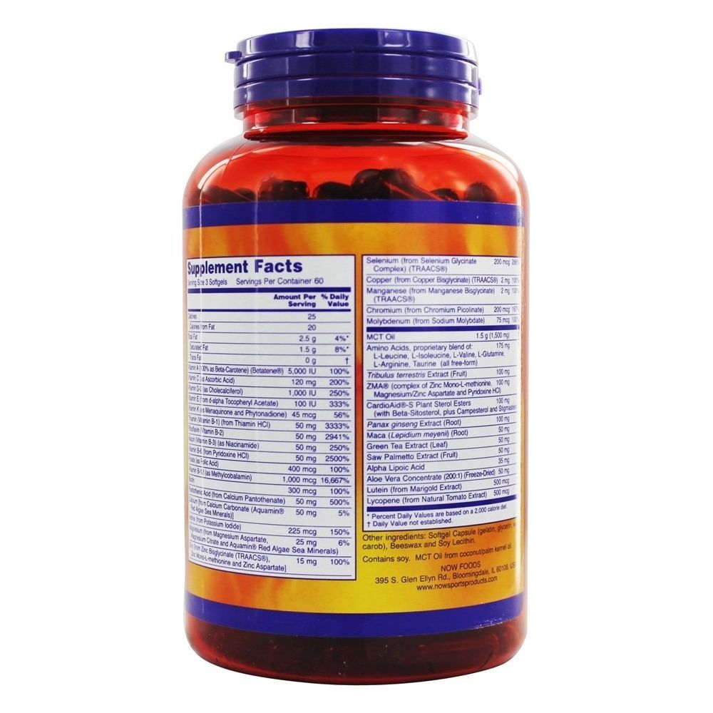 Now Sports Men's Active Sports Multi 180 Softgels - 3891