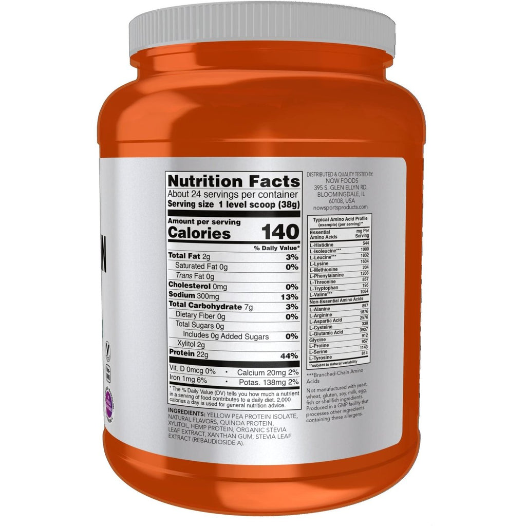 NOW Sports Nutrition, Plant Protein Complex 22 g, Creamy Vanilla Powder, 2-Pound