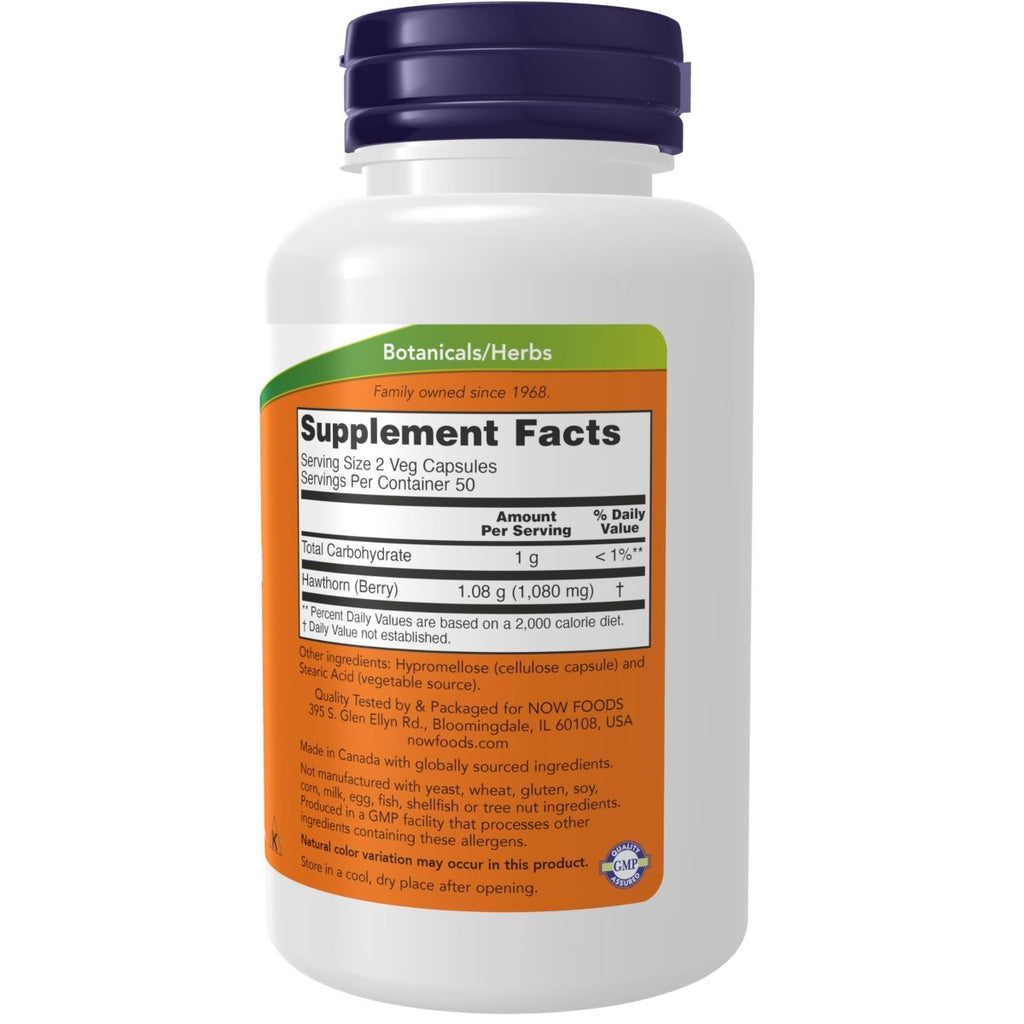 NOW Supplements, Hawthorn Berry 540 mg, Free Radical Scavenger*, Herbal Supplement, 100 Veg Capsules