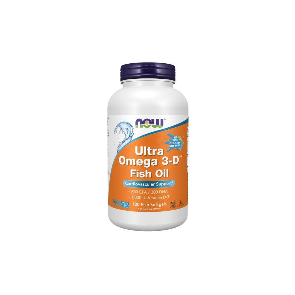 NOW Supplements, Ultra Omega 3-D?, Omega-3 Fish Oil + Vitamin D-3, Cardiovascular Support*, 180 Softgels