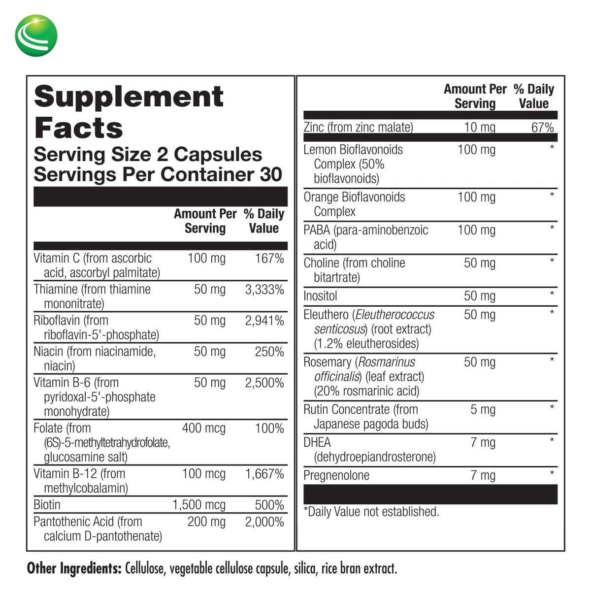 Nutra BioGenesis - Adrenal Support Plus - Pregnenolone, DHEA, Herbs & Micronutrients to Help Support Adrenal Function - 60 Capsules 10202