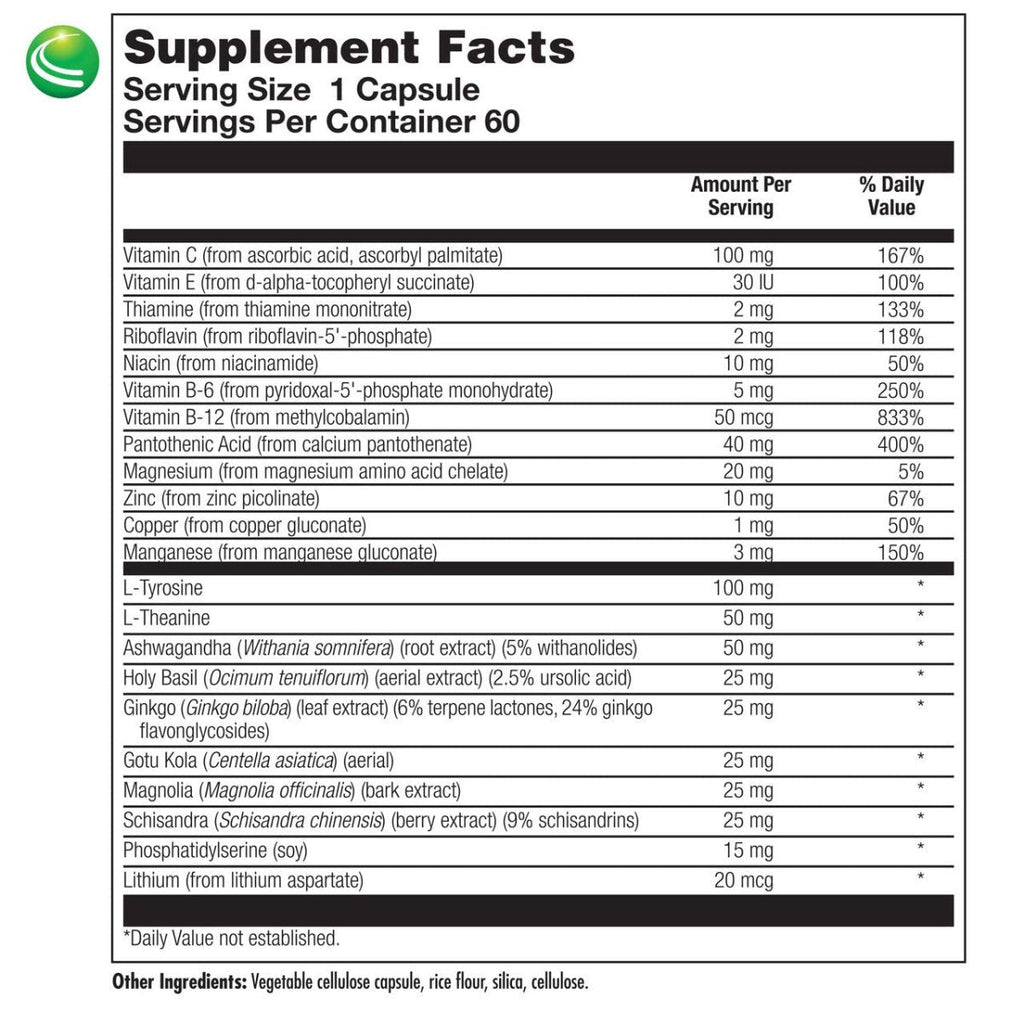 Nutra BioGenesis - AdrenoActive - - Gluten Free - 60 Capsules  40957