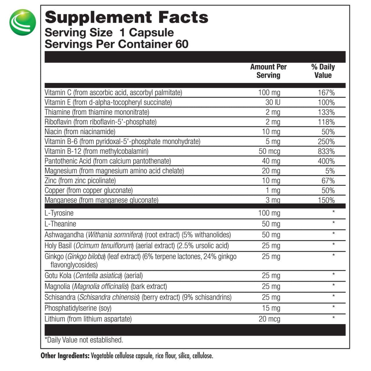 Nutra BioGenesis - AdrenoActive - - Gluten Free - 60 Capsules  40957