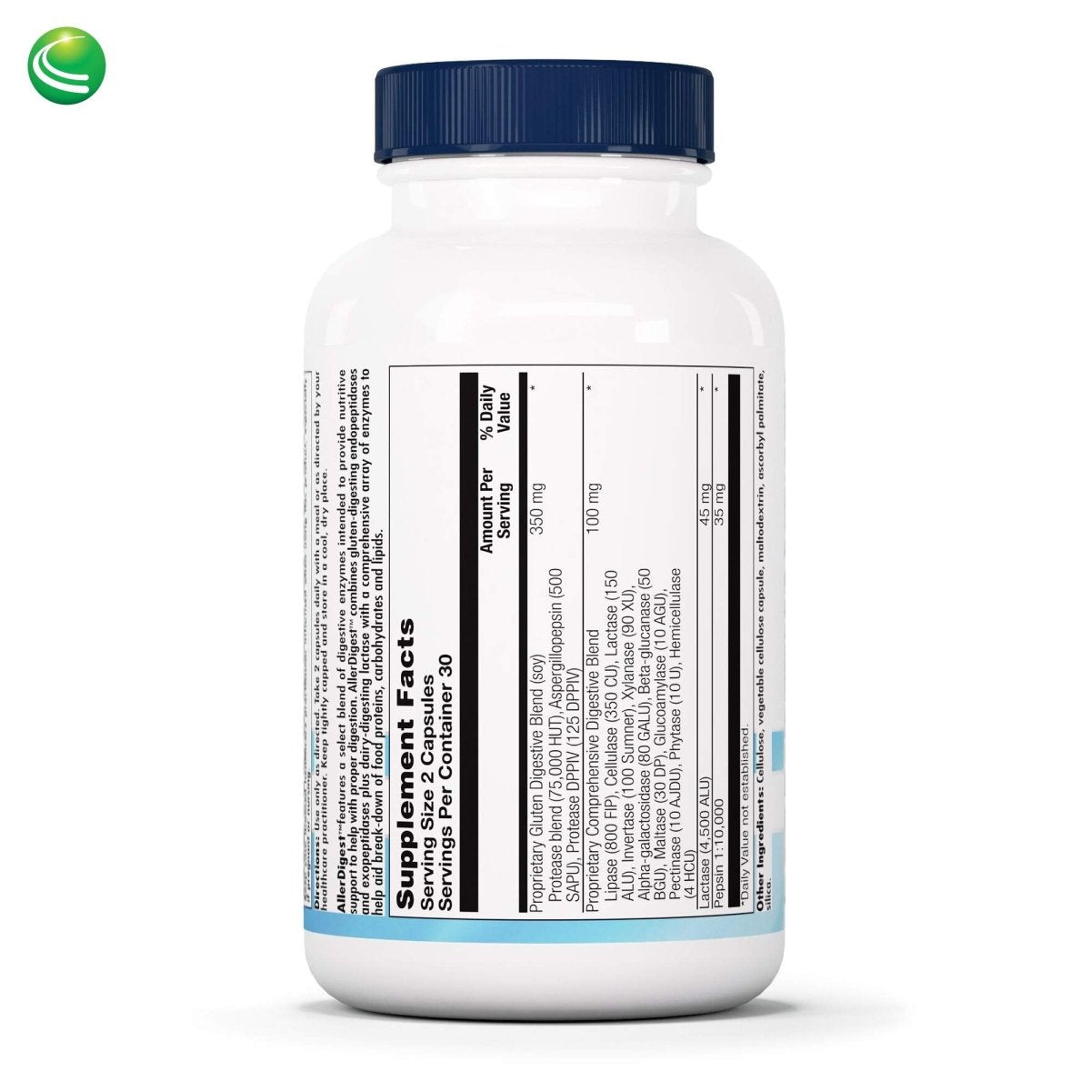 Nutra BioGenesis - AllerDigest - Targeted Digestive Enzyme Support with DPP-IV, Lactase & Pepsin - Gluten Free - 60 Capsules