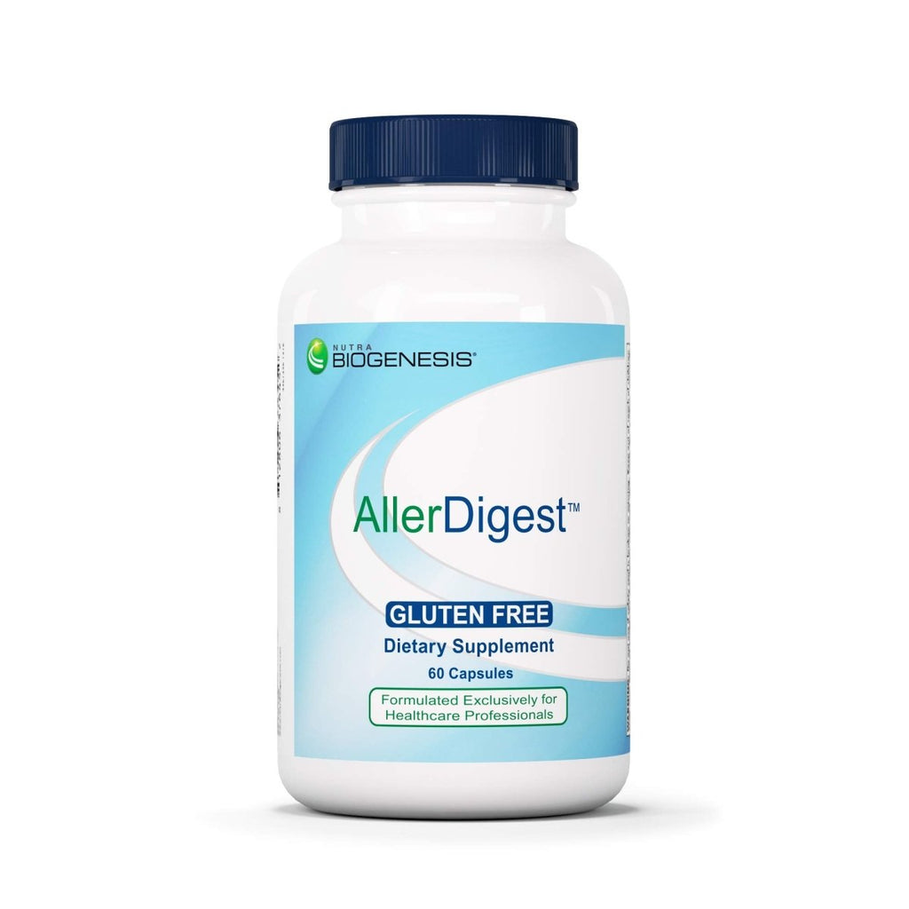 Nutra BioGenesis - AllerDigest - Targeted Digestive Enzyme Support with DPP-IV, Lactase & Pepsin - Gluten Free - 60 Capsules