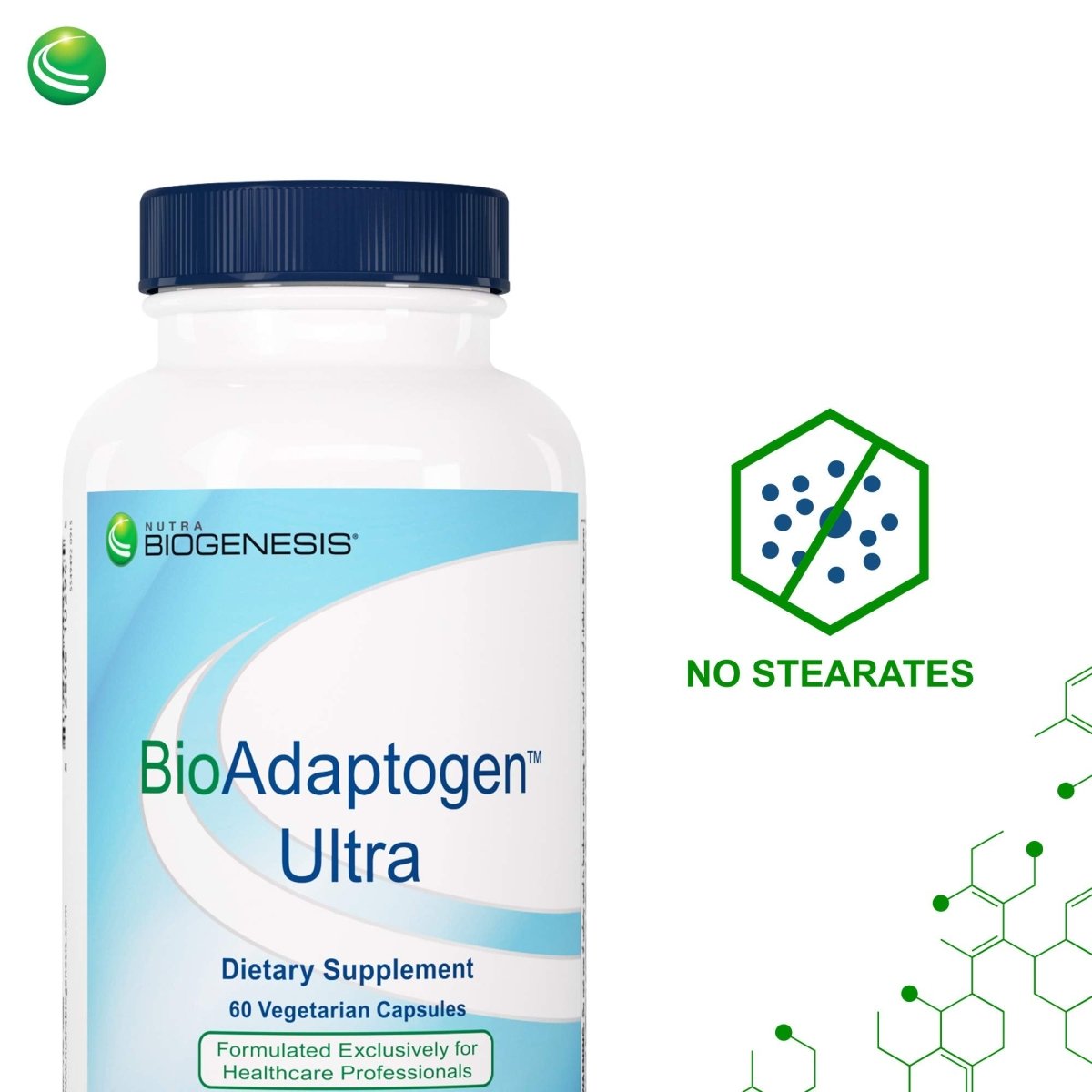 Nutra BioGenesis - BioAdaptogen Ultra - Ashwagandha, Rhodiola and Korean Ginseng to Help Support Stress Response and Neurotransmitter Health - 60 Capsules