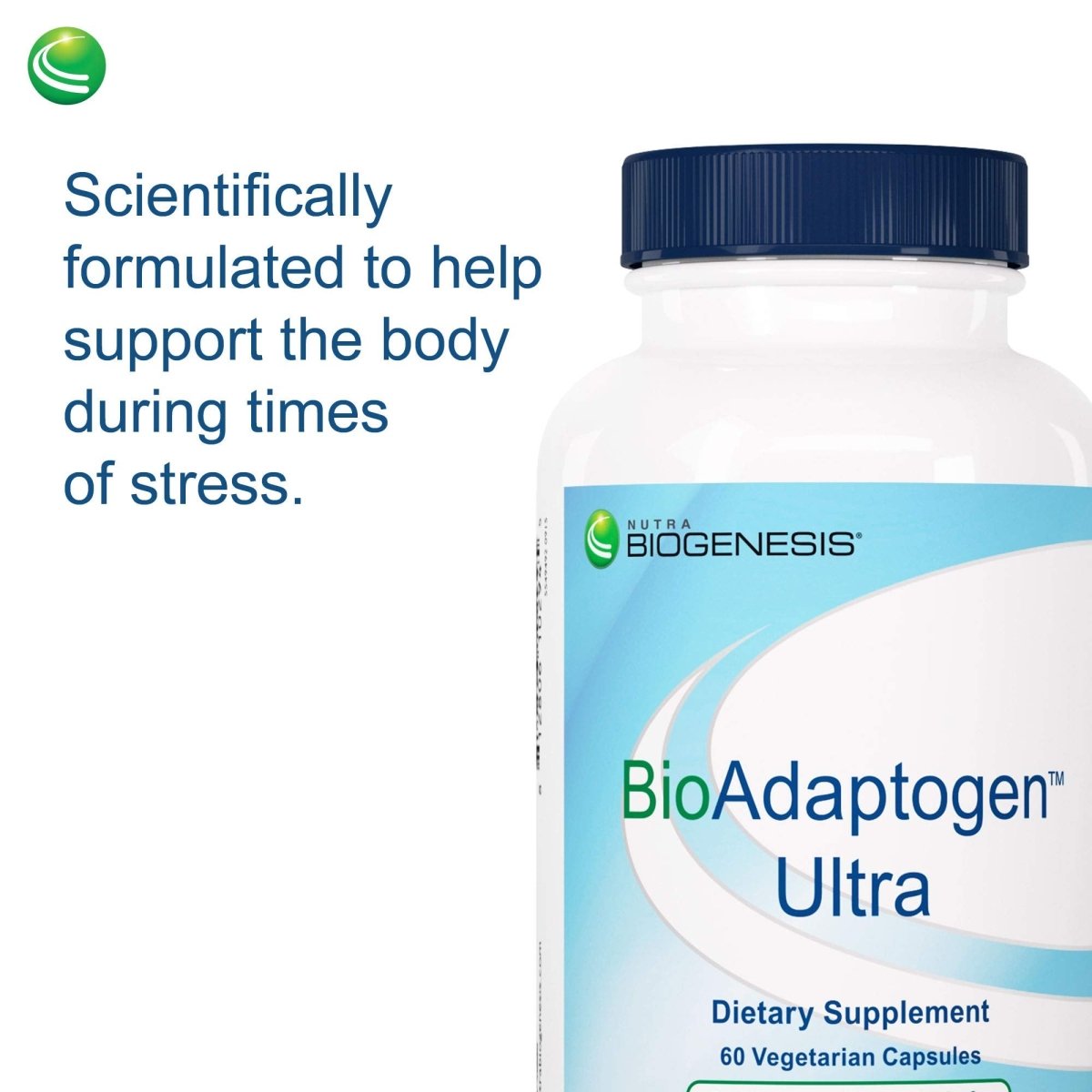 Nutra BioGenesis - BioAdaptogen Ultra - Ashwagandha, Rhodiola and Korean Ginseng to Help Support Stress Response and Neurotransmitter Health - 60 Capsules