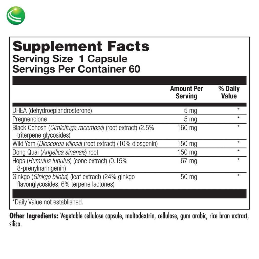 Nutra BioGenesis - BioFem Transition - DHEA, Pregnenolone, Wild Yam, and Dong Quai for Menopause Support - Gluten Free, Vegan, Non-GMO - 60 Capsules