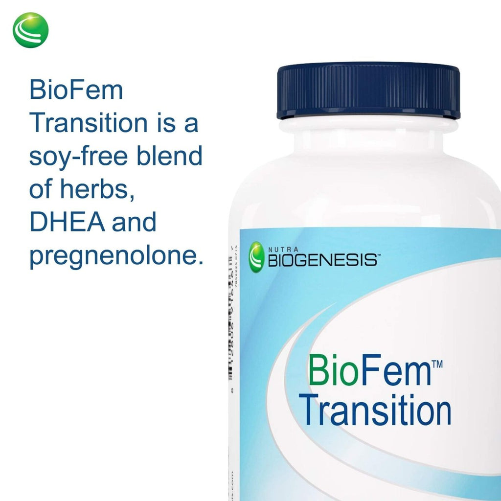 Nutra BioGenesis - BioFem Transition - DHEA, Pregnenolone, Wild Yam, and Dong Quai for Menopause Support - Gluten Free, Vegan, Non-GMO - 60 Capsules