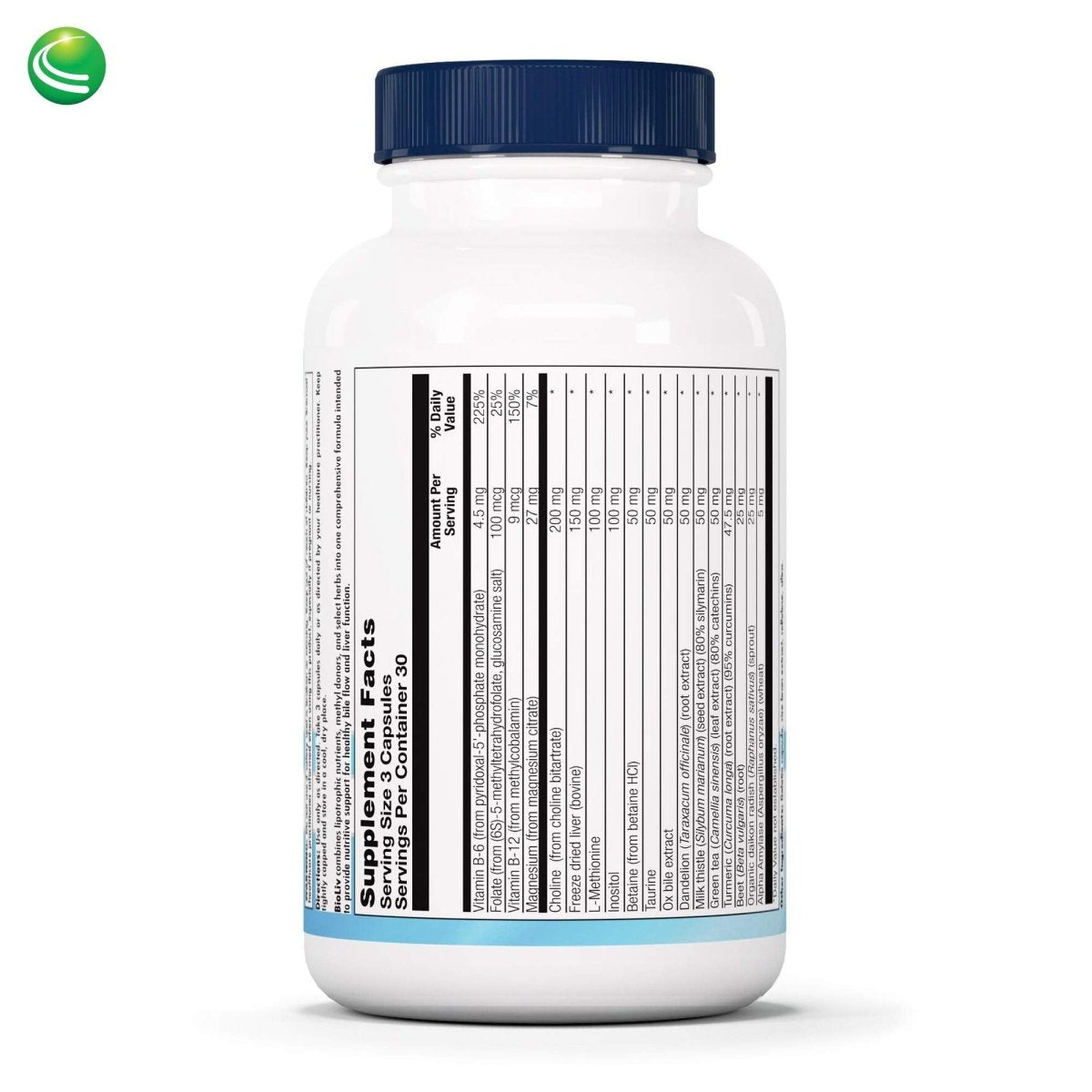Nutra BioGenesis - BioLiv - Choline, Betaine HCl and Dandelion Root to Help Support Bile Flow, Liver Health & and Gallbladder Function - 90 Capsules