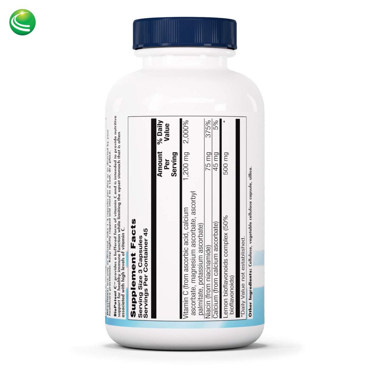 Nutra BioGenesis - BioPotent C - Vitamin C and Lemon Bioflavonoids for Immune, Musculoskeletal and Antioxidant Support - 135 Capsules