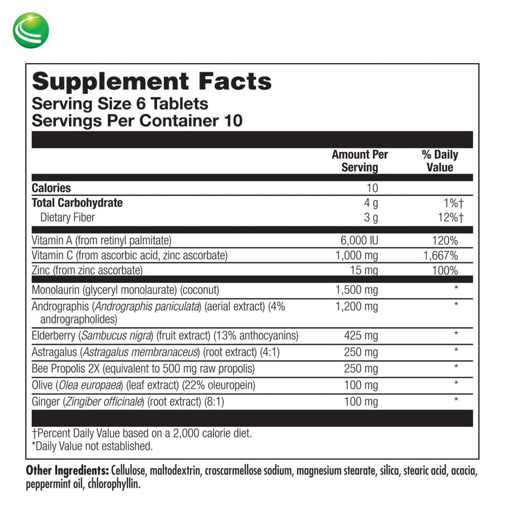 Nutra BioGenesis - CompliVir - Monolaurin, Zinc, Propolis Blend - Gluten Free - 60 Tablets