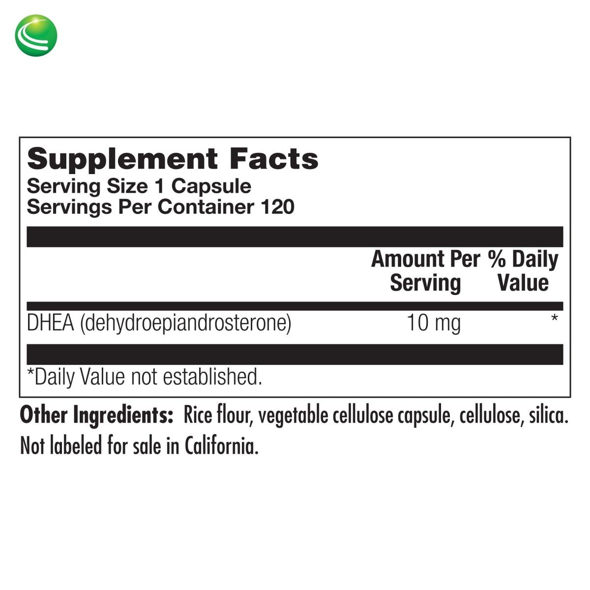 Nutra BioGenesis - DHEA TR -  - 10 mg, 120 Capsules  10240