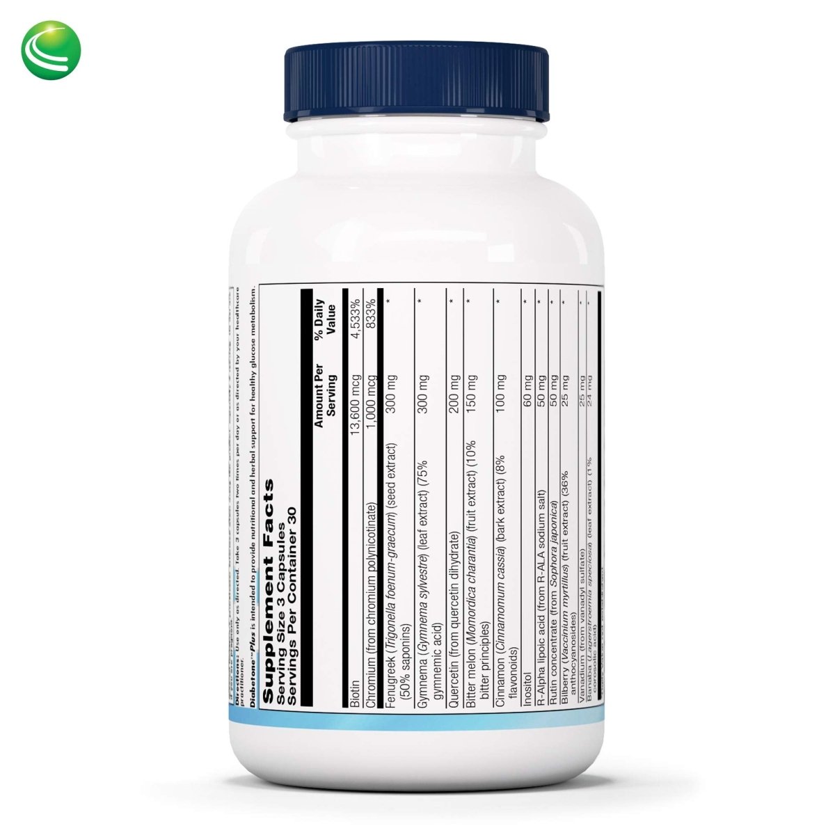 Nutra BioGenesis - Diabetone Plus - Gymnema, Bitter Melon, Biotin and Chromium to Help Support Metabolic Balance - 90 Capsules 10298