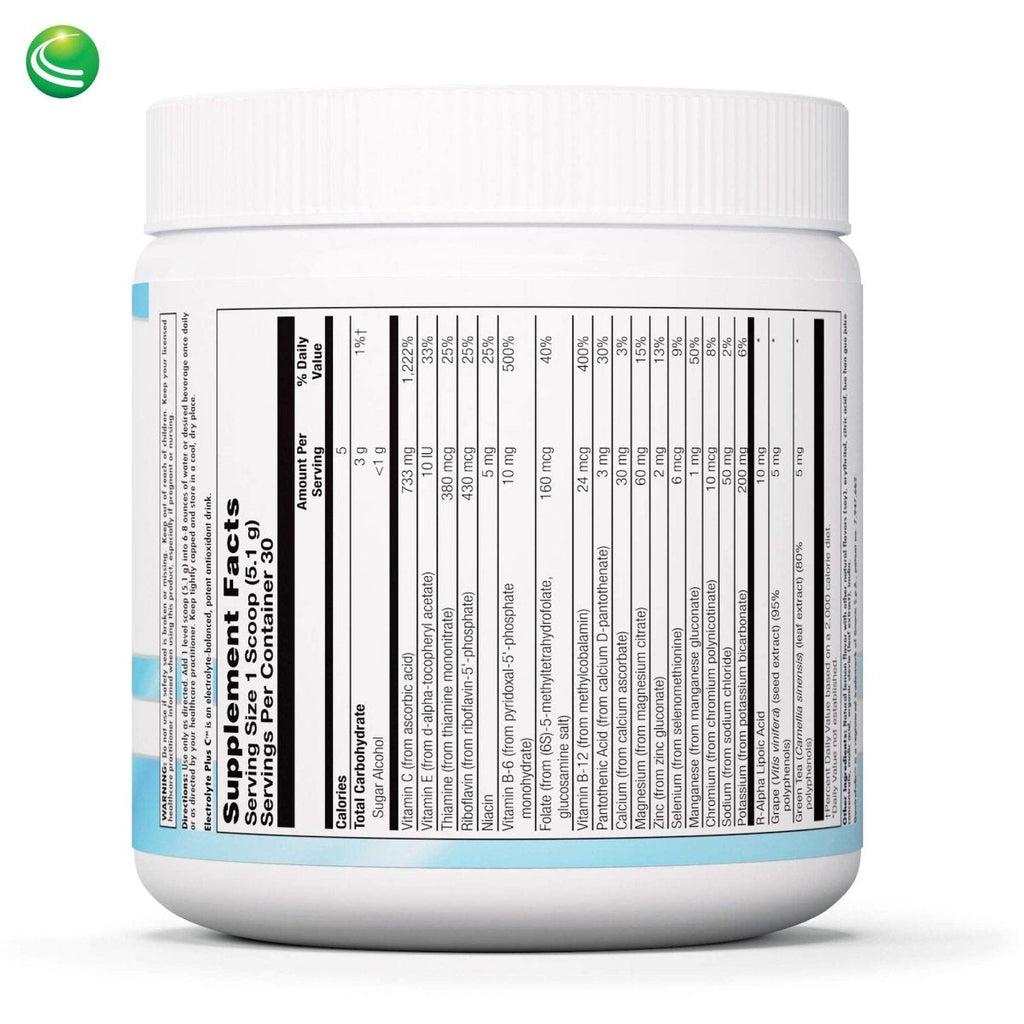 Nutra BioGenesis - Electrolyte Plus C - Delicious Electrolyte Powder with Trace Minerals, Vitamins & Herbal Antioxidants - Gluten Free - 154.2 g