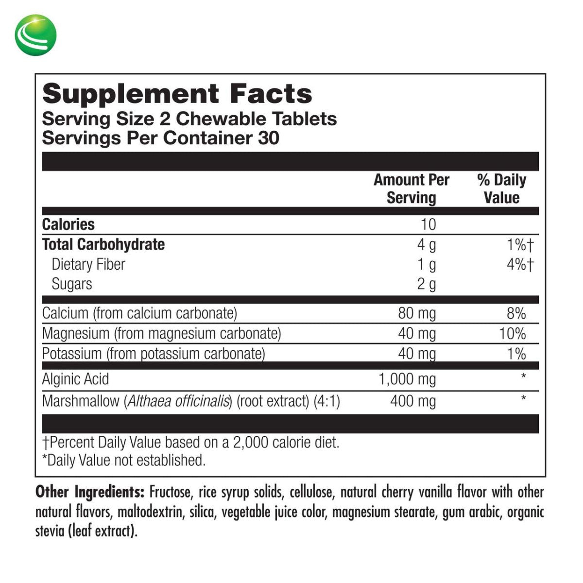 Nutra BioGenesis - EsophaSoothe Chewable Tablets - Cherry Vanilla Flavor, Gluten Free - 60 Chewable Tablets