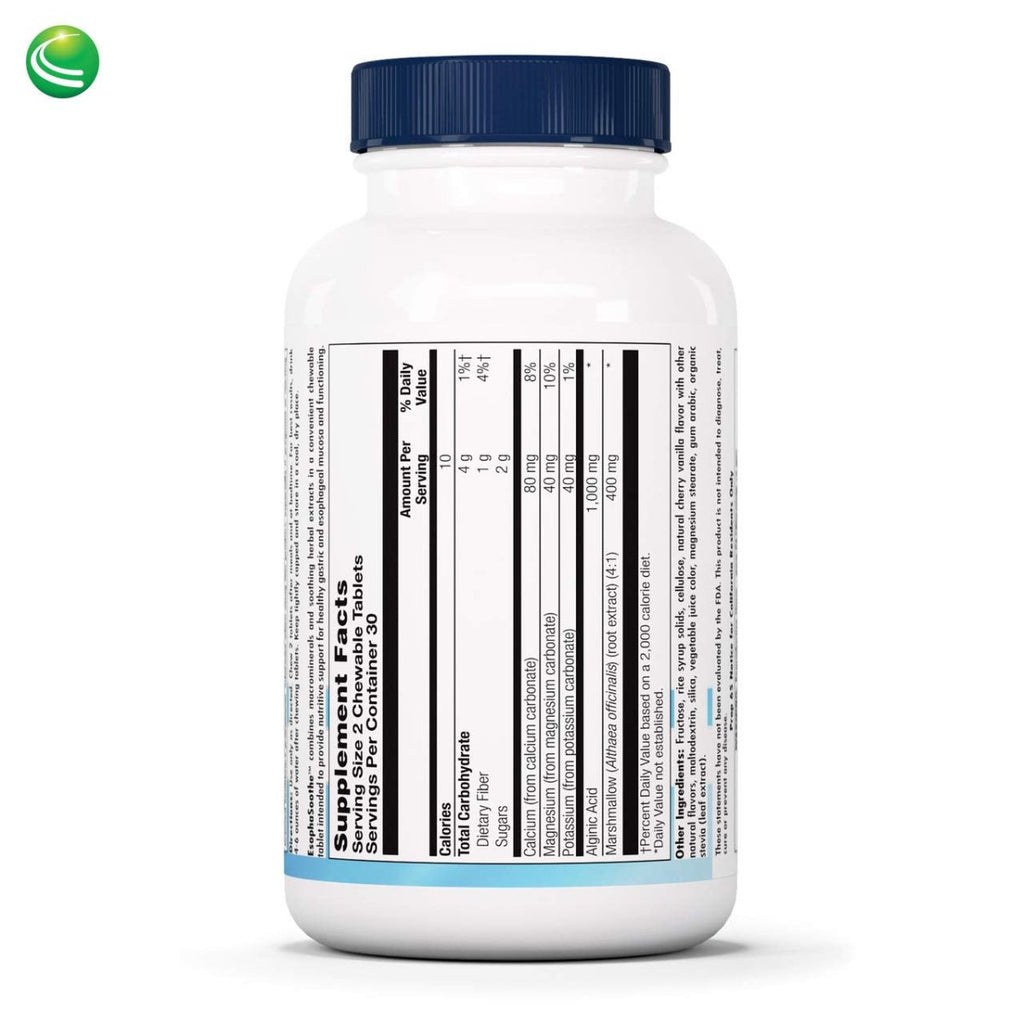 Nutra BioGenesis - EsophaSoothe Chewable Tablets - Cherry Vanilla Flavor, Gluten Free - 60 Chewable Tablets