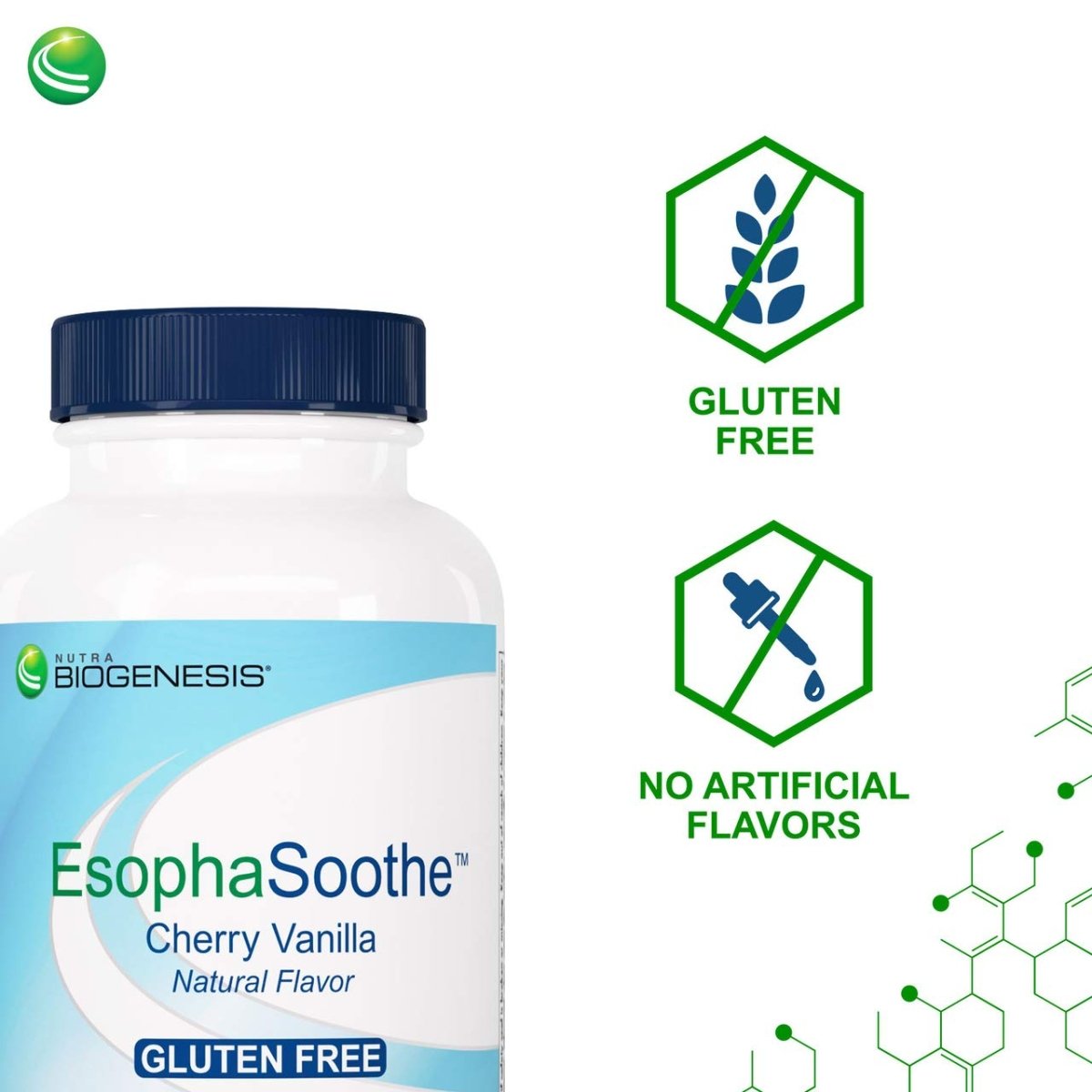 Nutra BioGenesis - EsophaSoothe Chewable Tablets - Cherry Vanilla Flavor, Gluten Free - 60 Chewable Tablets
